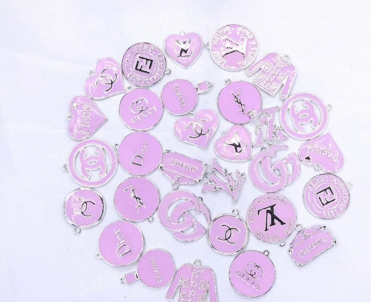 10 charms silver plated