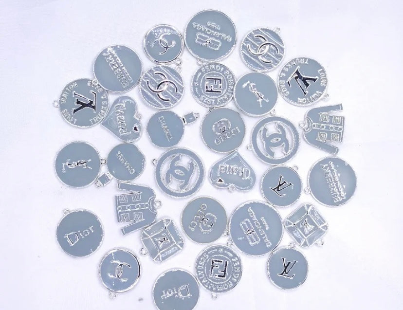 10 charms silver plated