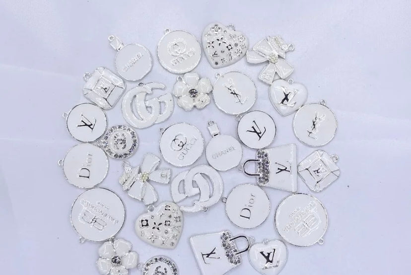 10 charms silver plated